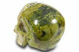 Realistic, Polished Yellow Turquoise Jasper Skull - Magnetic #378615-3